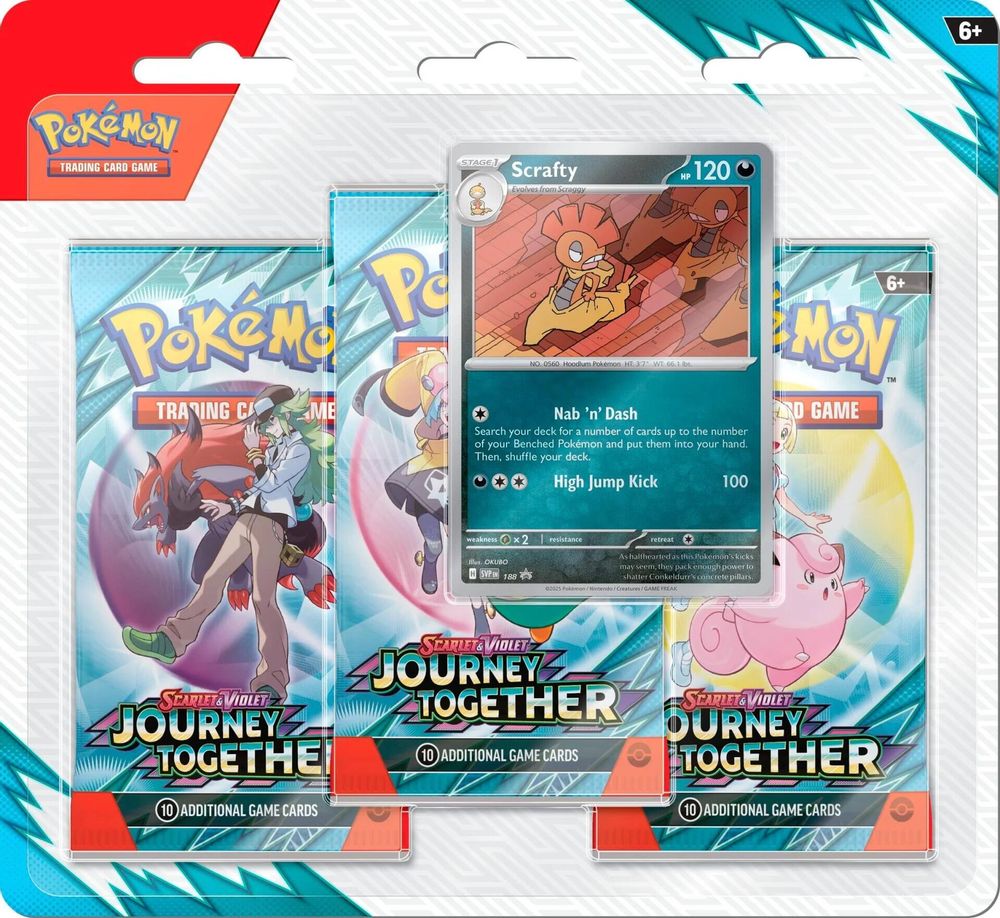Pokemon TCG Scarlet & Violet 9 Journey Together Three booster blister