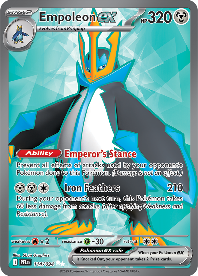 Empoleon ex 114/094 - Holofoil ME02 Phantasmal Flames - Ultra Rare