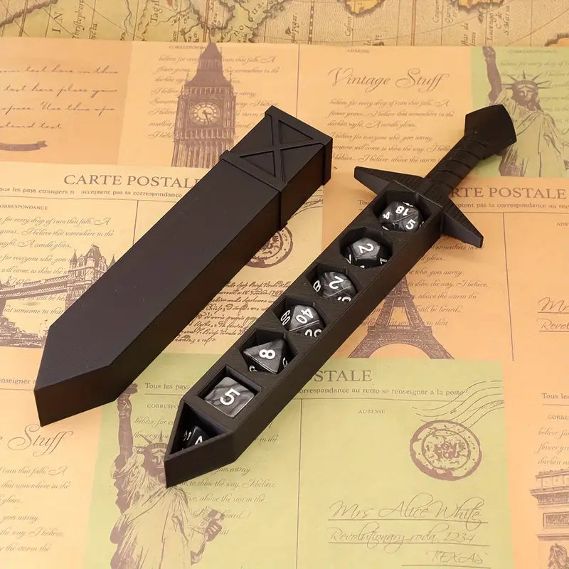 RPG Dice Sword Set of 7 for Tabletop Gaming