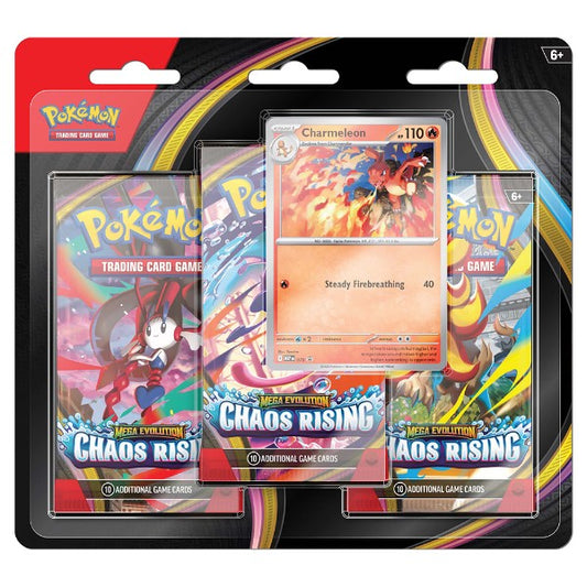 PREORDER - Pokemon TCG Mega Evolutions 4 Chaos Rising Three Booster Blister