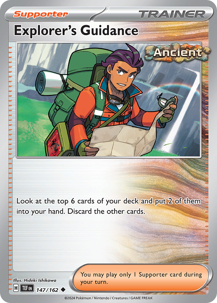 EXPLORER'S GUIDANCE 147/162 Uncommon Temporal Forces Pokemon Near Mint