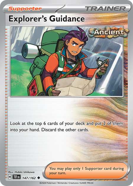 EXPLORER'S GUIDANCE 147/162 Uncommon Temporal Forces Pokemon Near Mint