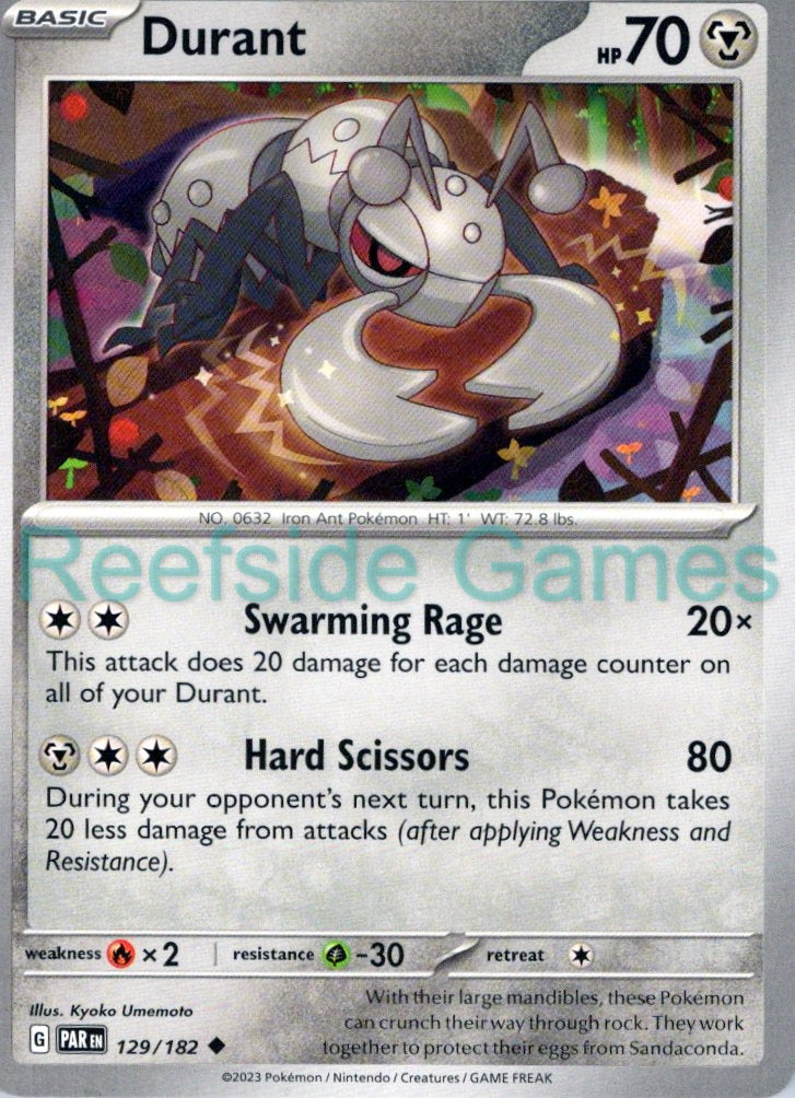 DURANT 129/182 Uncommon Paradox Rift Pokemon Near Mint