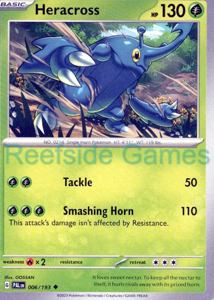 HERACROSS 006/193 Uncommon Paldea Evolved Pokemon Near Mint