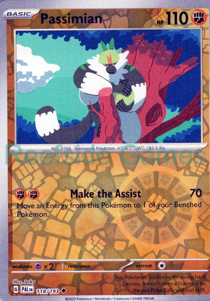 PASSIMIAN 118/193 Uncommon Paldea Evolved Pokemon Reverse Holo Near Mint