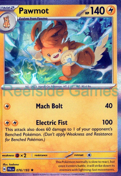 PAWMOT 076/193 Rare Paldea Evolved Pokemon Near Mint