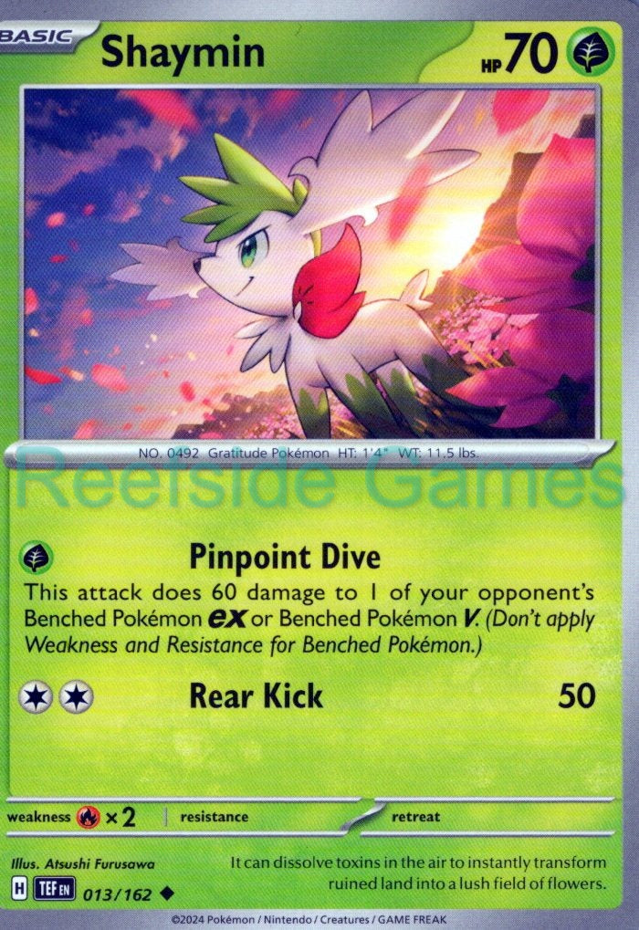 SHAYMIN 013/162 Uncommon Temporal Forces Pokemon Near Mint