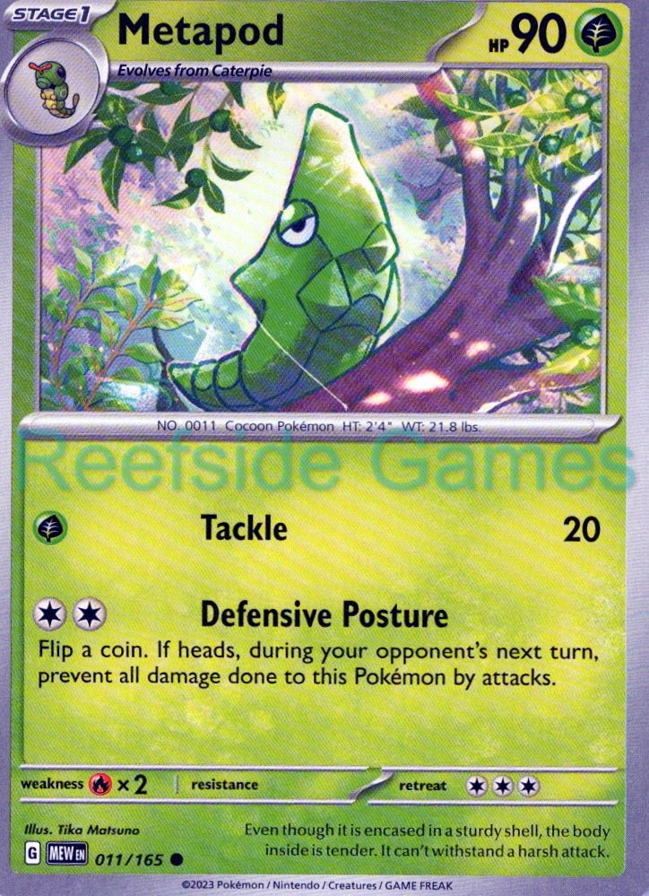 METAPOD 011/165 Common 151 Pokemon Near Mint