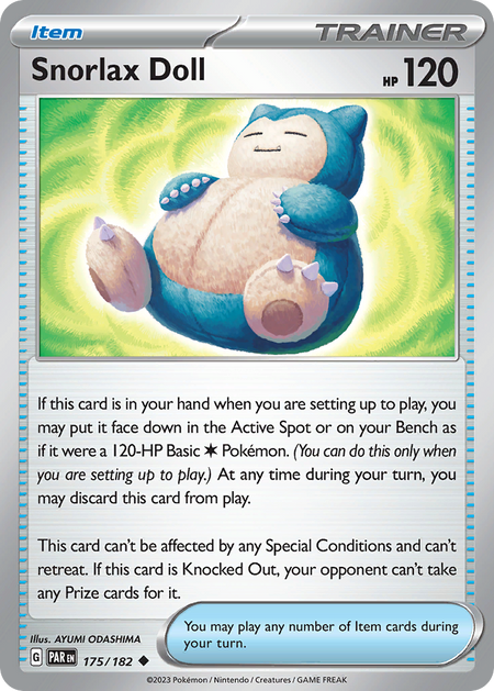 SNORLAX DOLL 175/182 Uncommon Paradox Rift Pokemon Near Mint