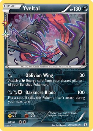 Yveltal RC16  - Holofoil Generations Radiant Collection - Uncommon