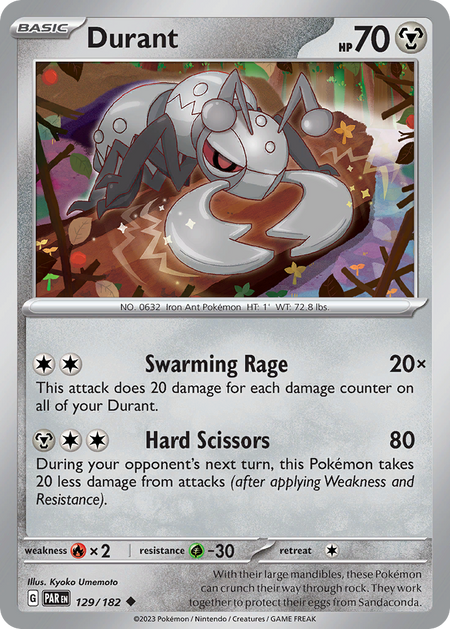 DURANT 129/182 Uncommon Paradox Rift Pokemon Near Mint