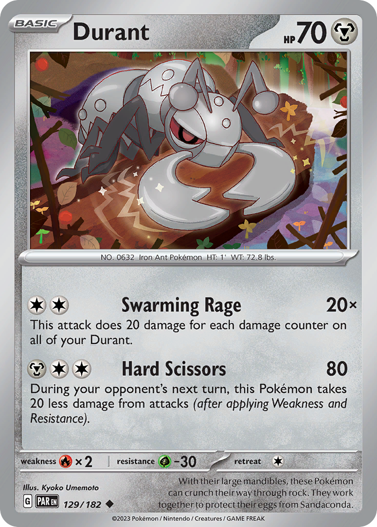 DURANT 129/182 Uncommon Paradox Rift Pokemon Near Mint