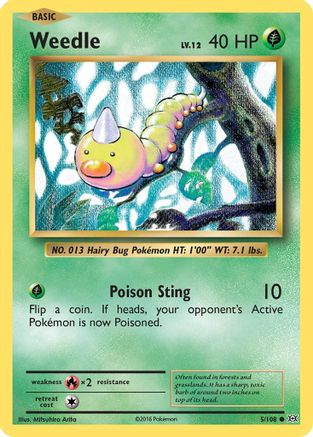 Weedle 005  - Reverse Holofoil XY  Evolutions - Common
