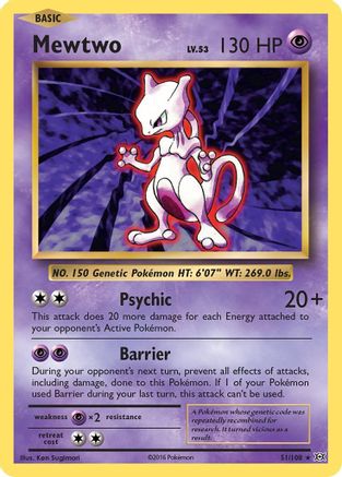 Mewtwo 051  XY  Evolutions - Rare