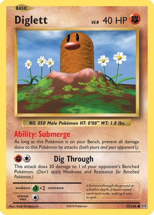 Diglett 055  - Reverse Holofoil XY  Evolutions - Common