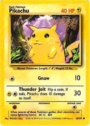 Pikachu (PokeTour 1999) 058/102  Miscellaneous Cards & Products - Promo