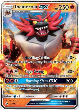 Incineroar GX 027  - Holofoil SM Base Set - Ultra Rare