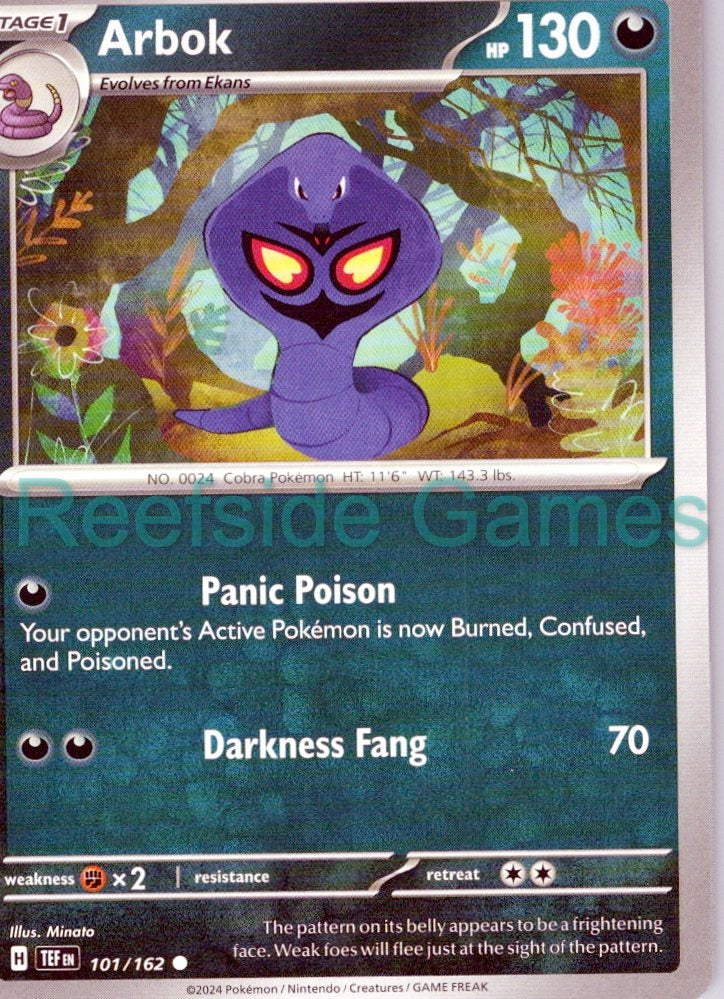 ARBOK 101/162 Common Temporal Forces Pokemon Near Mint