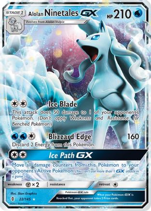 Alolan Ninetales GX 022  - Holofoil SM  Guardians Rising - Ultra Rare