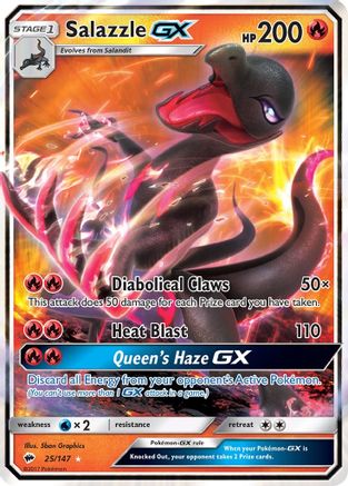 Salazzle GX 025  - Holofoil SM  Burning Shadows - Ultra Rare