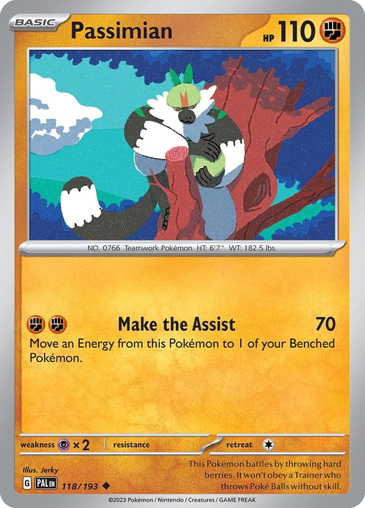 PASSIMIAN 118/193 Uncommon Paldea Evolved Pokemon Reverse Holo Near Mint