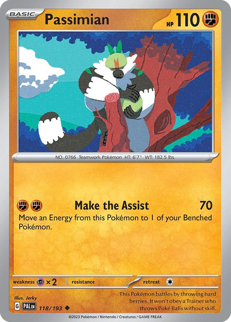 PASSIMIAN 118/193 Uncommon Paldea Evolved Pokemon Reverse Holo Near Mint