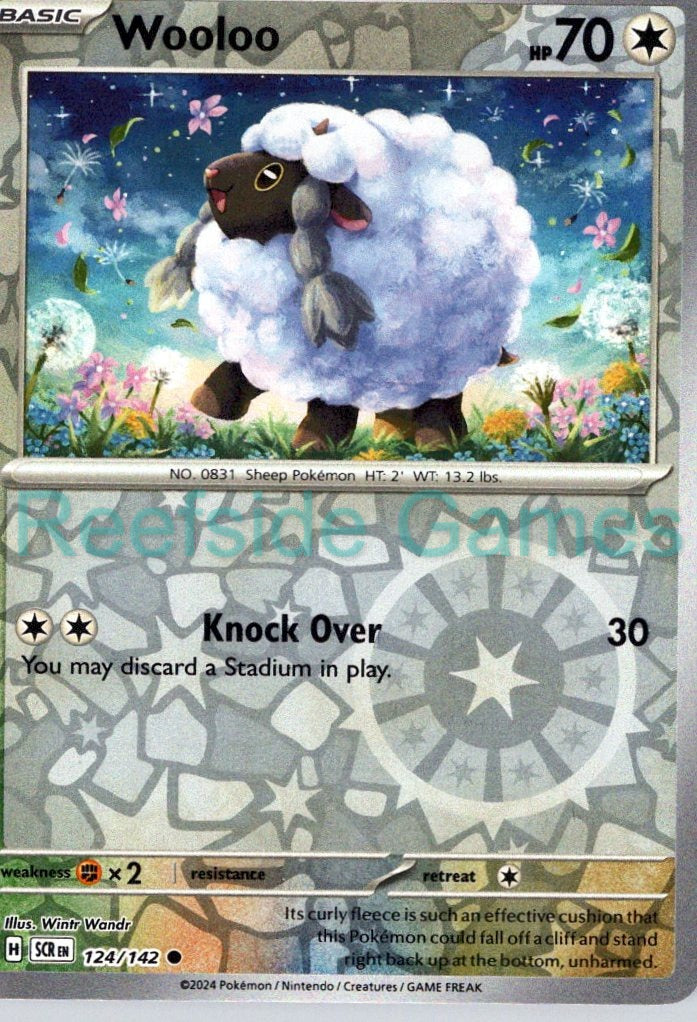 WOOLOO 124/142 Common Stellar Crown Pokemon Reverse Holo Near Mint