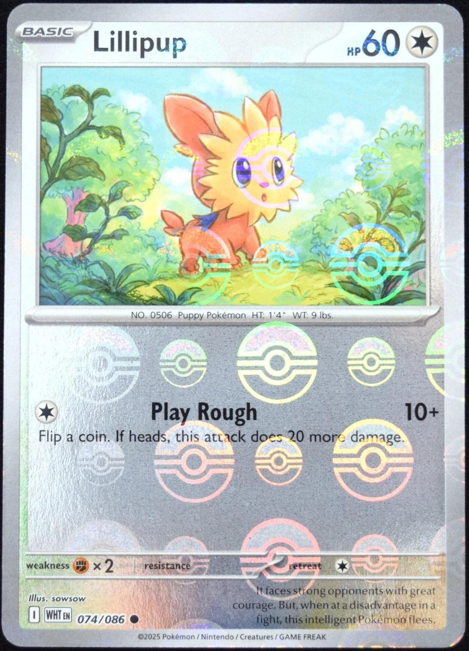 Lillipup (Poke Ball Pattern) 74 - SV White Flare Holofoil