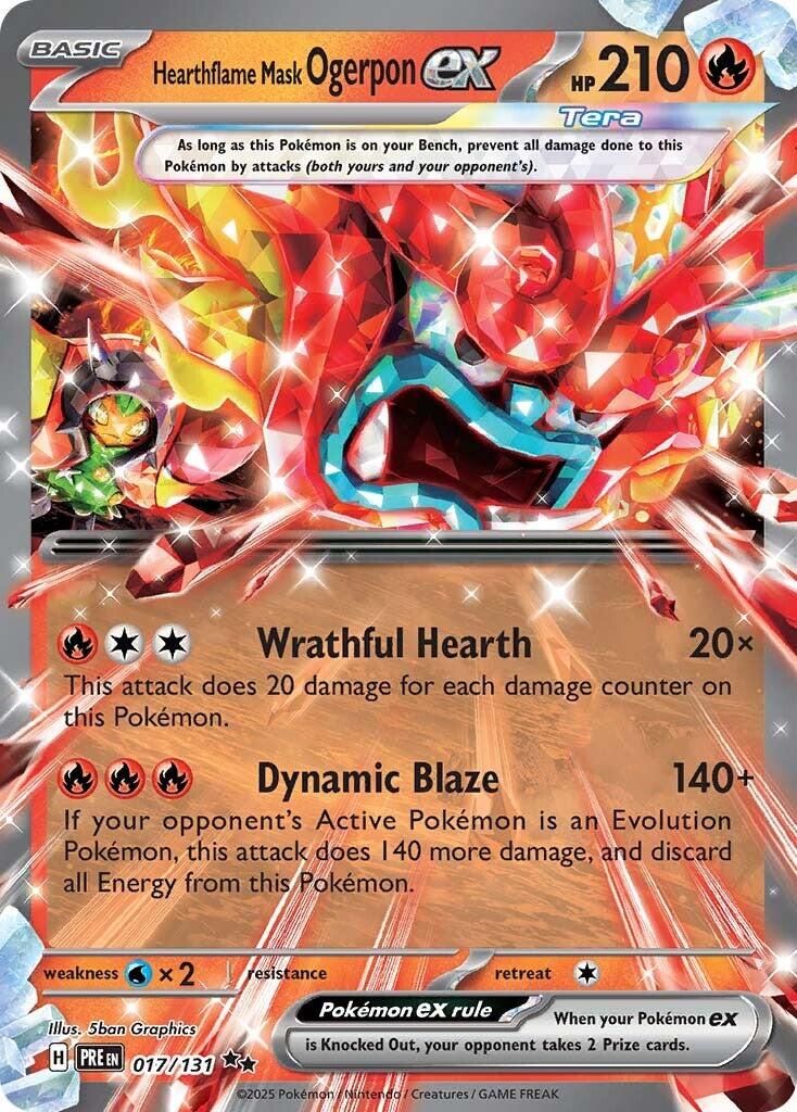Hearthflame Mask Ogerpon ex - 017/131 Holofoil
