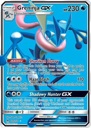 Greninja GX (Full Art)  - Holofoil SM  Forbidden Light - Ultra Rare