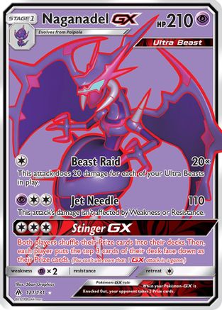 Naganadel GX (Full Art)  - Holofoil SM  Forbidden Light - Ultra Rare