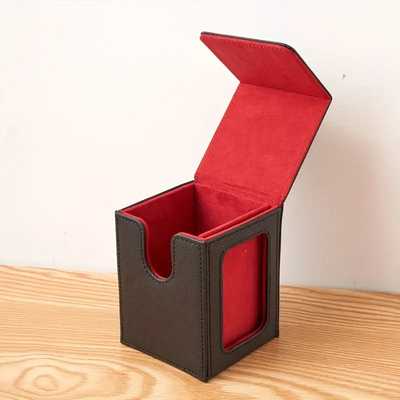 Premium PU Multi-Color Stackable Card Storage Box with Display Window for 120 Cards