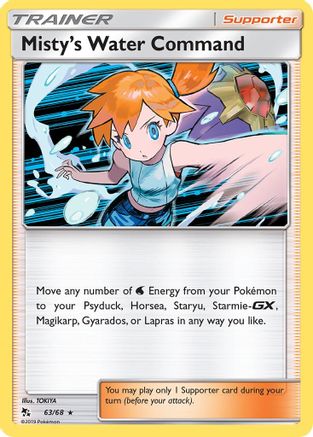 Misty's Water Command 063  - Holofoil Hidden Fates - Holo Rare