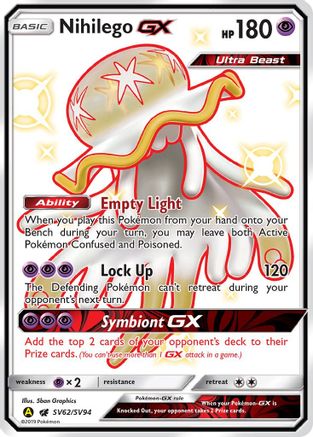 Nihilego GX/SV94  - Holofoil Hidden Fates Shiny Vault - Shiny Holo Rare
