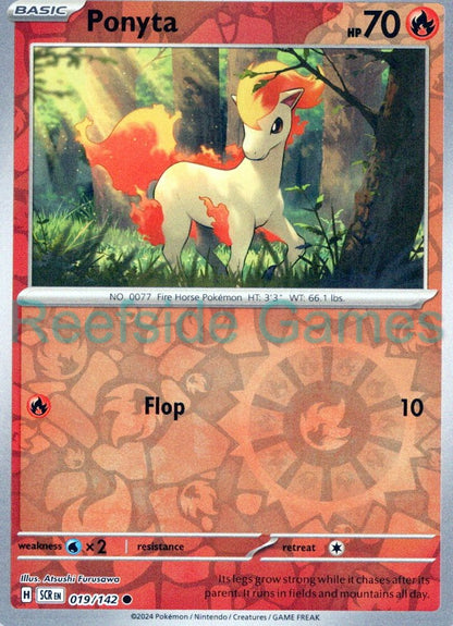 PONYTA 19/142 Common Stellar Crown Pokemon Reverse Holo Near Mint