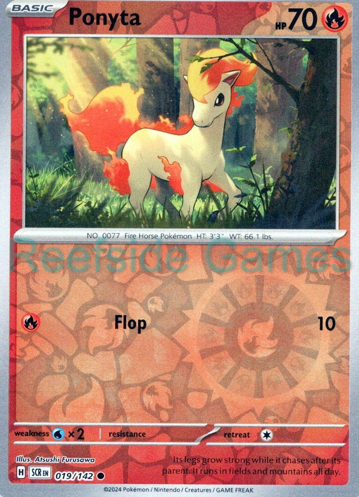 PONYTA 19/142 Common Stellar Crown Pokemon Reverse Holo Near Mint