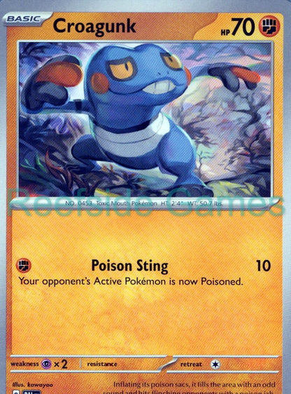 CROAGUNK 114/193 Common Paldea Evolved Pokemon Near Mint