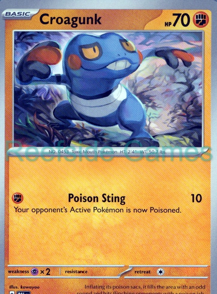 CROAGUNK 114/193 Common Paldea Evolved Pokemon Near Mint