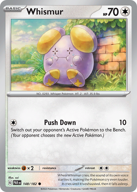 WHISMUR 148/182 Common Paradox Rift Pokemon Near Mint