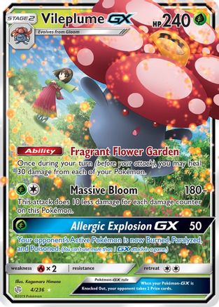 Vileplume GX 004  - Holofoil SM  Cosmic Eclipse - Ultra Rare