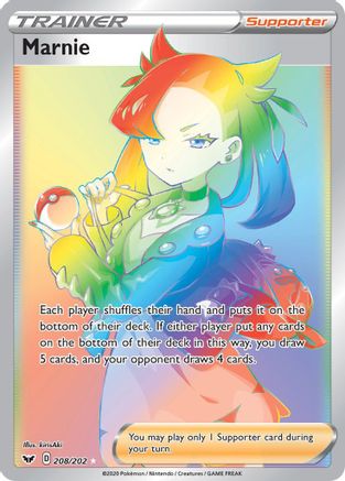 Marnie (Secret) 208/202  - Holofoil SWSH01 Sword & Shield Base Set - Secret Rare