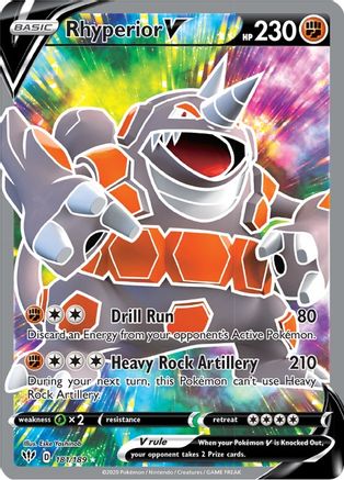 Rhyperior V (Full Art) 181  - Holofoil SWSH03 Darkness Ablaze - Ultra Rare