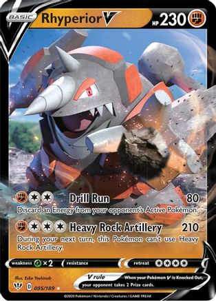Rhyperior V 095/189  - Holofoil SWSH03 Darkness Ablaze - Ultra Rare