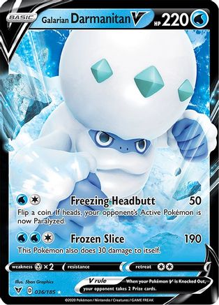 Galarian Darmanitan V 036/185  - Holofoil SWSH04 Vivid Voltage - Ultra Rare