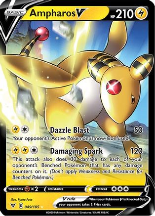 Ampharos V 049  - Holofoil SWSH04 Vivid Voltage - Ultra Rare
