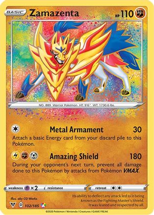 Zamazenta 102  - Holofoil SWSH04 Vivid Voltage - Amazing Rare