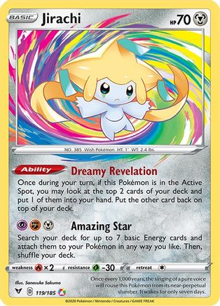Jirachi 119  - Holofoil SWSH04 Vivid Voltage - Amazing Rare