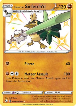 Galarian Sirfetch'd SV064  - Holofoil Shining Fates Shiny Vault - Shiny Holo Rare