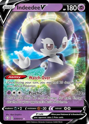 Indeedee V 039  - Holofoil Shining Fates - Ultra Rare