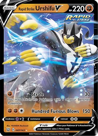 Rapid Strike Urshifu V 087  - Holofoil SWSH05 Battle Styles - Ultra Rare